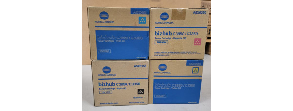 4 Toner Konica Minolta TNP48K TNP48C TNP48M TNP48Y Neu OVP A-Ware Original C3850 