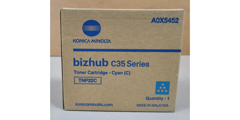 Toner Konica Minolta TNP22C Cyan Neu OVP A-Ware Original bizhub C35 Series  
