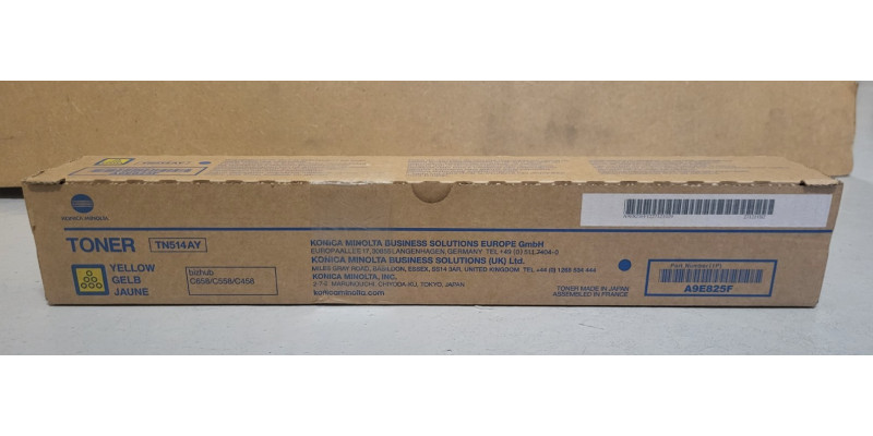 Toner Konica Minolta TN514AY Gelb A9E825F Neu OVP A-Ware Original C658 MwSt. 