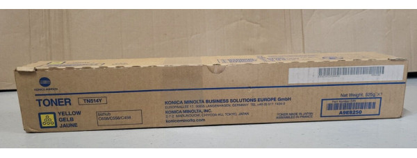 Toner Konica Minolta TN514Y Gelb A9E8250 Neu OVP A-Ware Original C658 C558 MwSt. 