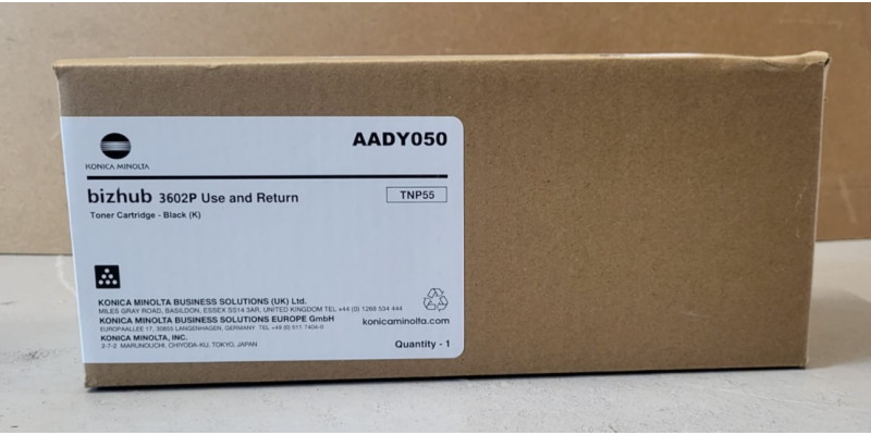 Toner TNP55 Schwarz Konica Minolta AADY050 Neu OVP Original 3602 Rg MwSt. Toner TNP55 Schwarz Konica Minolta AADY050 Neu OVP Original 3602 Rg MwSt.