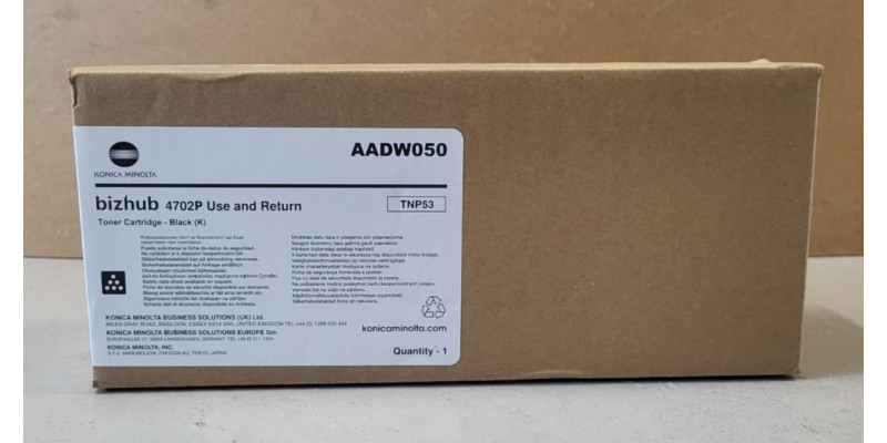 Toner TNP53 Schwarz AADW050 Konica Minolta Neu OVP A-Ware Original Bizhub 4702P Toner TNP53 Schwarz AADW050 Konica Minolta Neu OVP A-Ware Original Bizhub 4702P