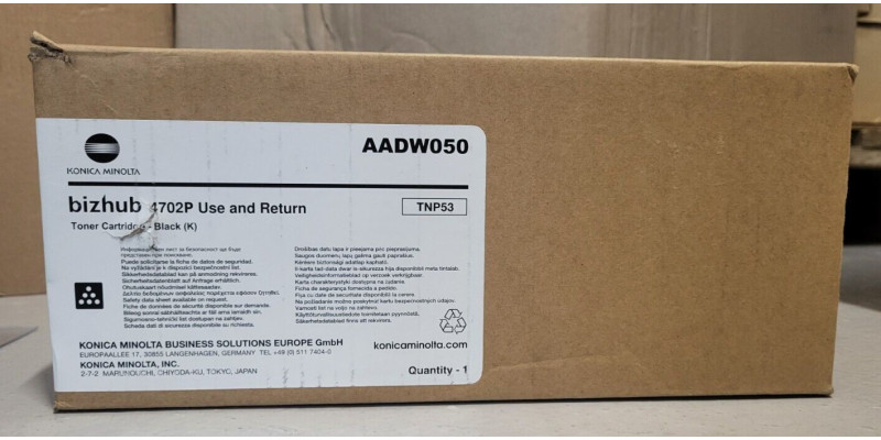 Toner TNP53 Schwarz AADW050 Konica Minolta Neu OVP Original Bizhub 4702P Rg MwSt Toner TNP53 Schwarz AADW050 Konica Minolta Neu OVP Original Bizhub 4702P Rg MwSt