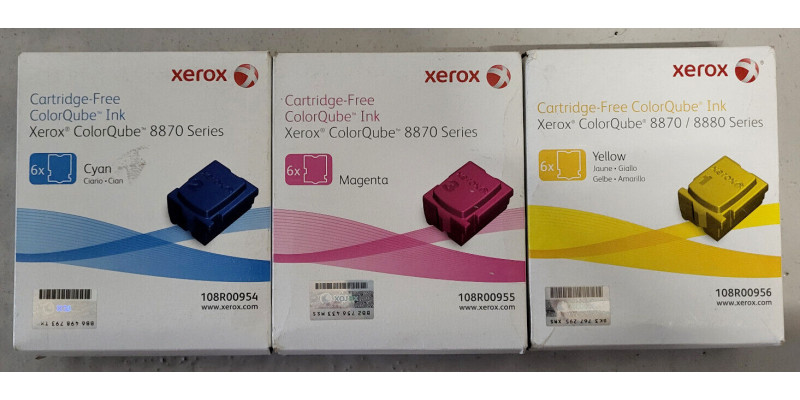 3 Xerox Cartridge-Free ColorQube Ink 8870 Series CMY Neu OVP A-Ware . 