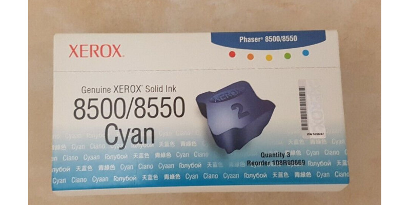 Xerox Solid Ink Phaser 8500/8550 Cyan 108R00669 Neu OVP A-Ware Original . 