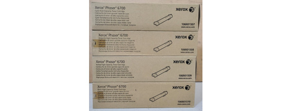 4 Toner Xerox 106R01507 106R01508 106R01509 106R01510 Neu OVP A-Ware Phaser 6700 