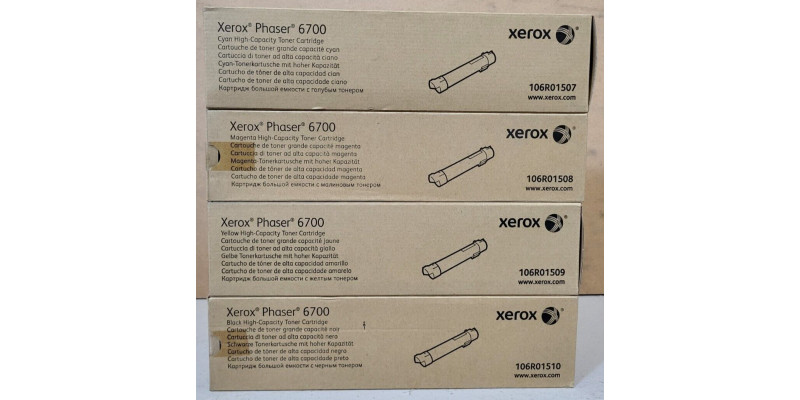 4 Toner Xerox 106R01507 106R01508 106R01509 106R01510 Neu OVP A-Ware Phaser 6700 