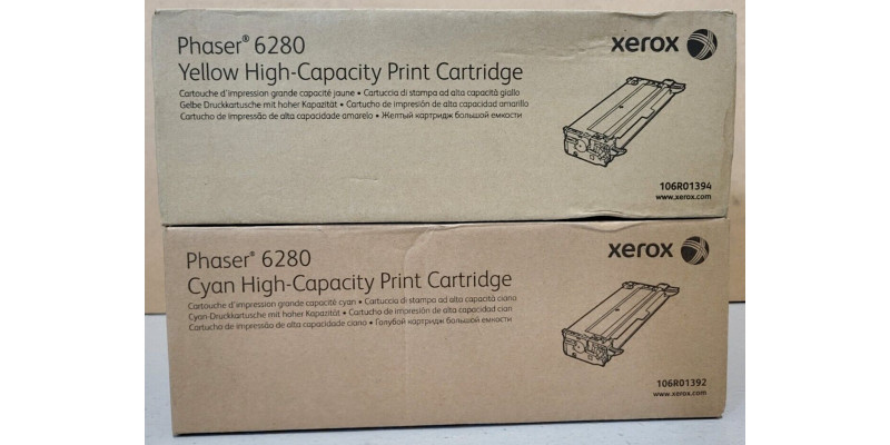 2 Toner Xerox 106R01392 106R01394 Neu OVP B-Ware Original Phaser 6280  