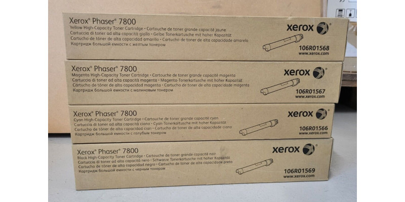 4 Toner Xerox Phaser 7800 106R01566 106R01567 106R01568 106R01569 Neu OVP A-Ware 
