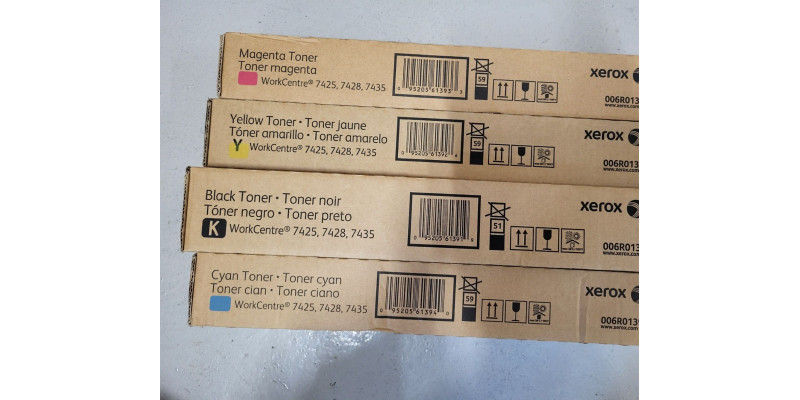 4 Toner Xerox WorkCentre 7425, 7428, 7435 CMYK Neu OVP A-Ware Rechnung MwSt. 
