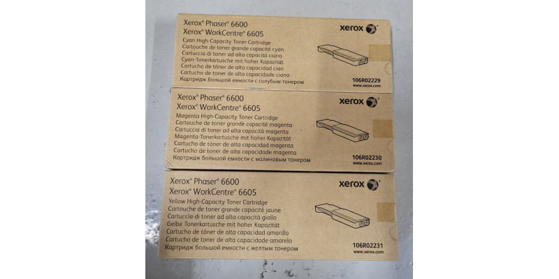 3 Toner Xerox 106R02230 106R02229 106R02231 CMY Neu OVP A-Ware Phaser 6600  