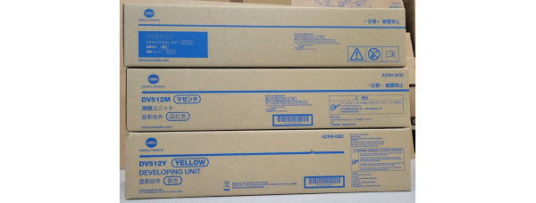 3 Developing Unit DV512C DV512M DV512Y Konica Neu OVP A-Ware Original C284  