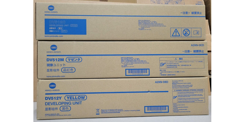 3 Developing Unit DV512C DV512M DV512Y Konica Neu OVP A-Ware Original C284  