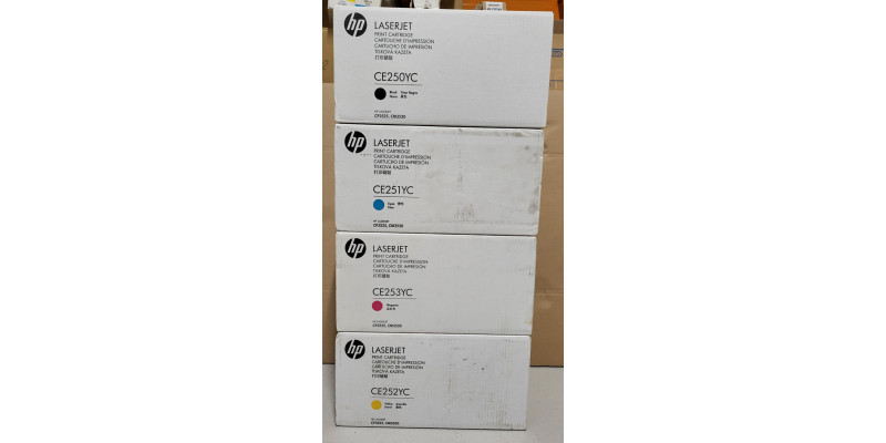 4 Toner HP CE250YC CE251YC CE252YC CE253YC Neu OVP Original CP3525 . 