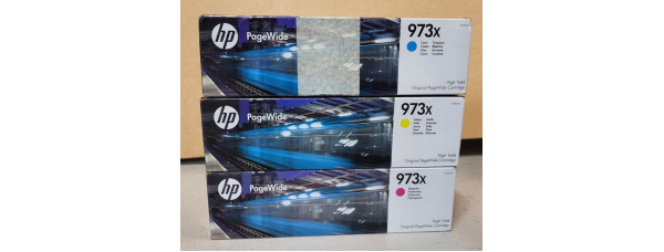 3 Tintenpatronen HP 973X CMY Neu OVP B-Ware Original PageWide MFP P57750 . 