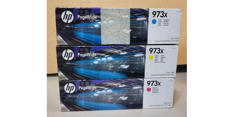 3 Tintenpatronen HP 973X CMY Neu OVP B-Ware Original PageWide MFP P57750 . 