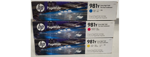 3 Tintenpatronen HP 981Y CMY HP PageWide 556 Neu OVP Original . 