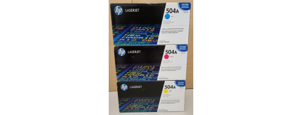 3 Toner HP 504A CE251A CE252A CE253A Neu OVP B-Ware Original CP3525  
