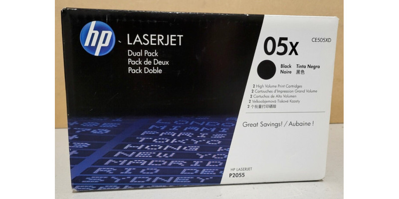 2er-Pack Toner HP 05X Schwarz CE505XD Neu OVP A-Ware Original LJ P2055  