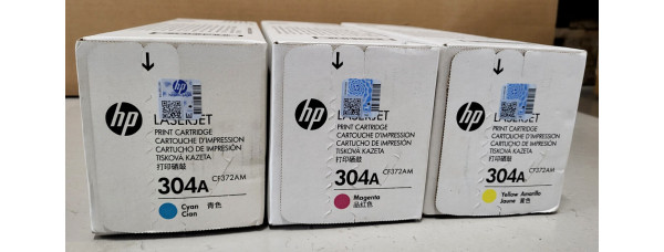 3 Toner HP 304A CMY CF372AM Neu OVP A-Ware Original HP CP2025  . 