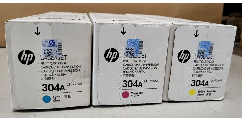 3 Toner HP 304A CMY CF372AM Neu OVP A-Ware Original HP CP2025  . 