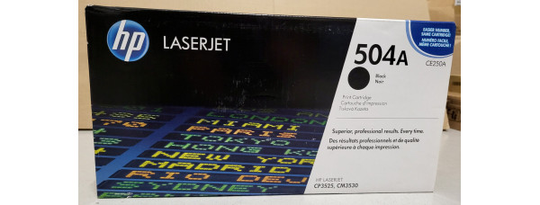 Toner HP 504 Schwarz CE250A Neu OVP A-Ware Original HP Laserjet CP3525 . 