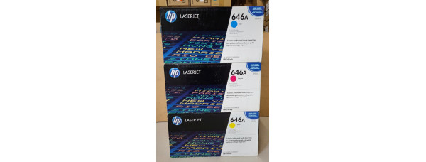3 Toner HP 646A CMY Neu OVP CF031A CF032A CF033A A-Ware HP LJ CM4540mfp  