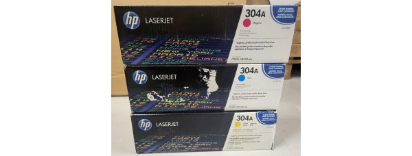 3 HP Toner 304A CC533A CC532A CC531A Neu OVP B-Ware Original CM3320 . 