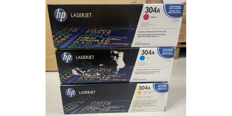 3 HP Toner 304A CC533A CC532A CC531A Neu OVP B-Ware Original CM3320 . 