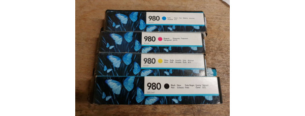 4 HP Tintenpatrone 980 CMYK D8J07A D8J08A D8J09A D8J10A Neu OVP  MHD 2020 