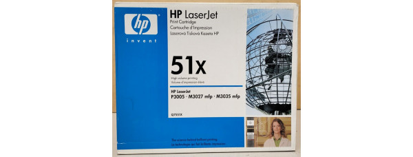 Toner HP 51X Schwarz Q7551X Neu OVP A-Ware Original LJ P3005, M3027mfp . 