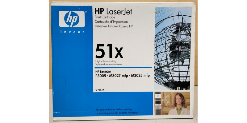 Toner HP 51X Schwarz Q7551X Neu OVP A-Ware Original LJ P3005, M3027mfp . 