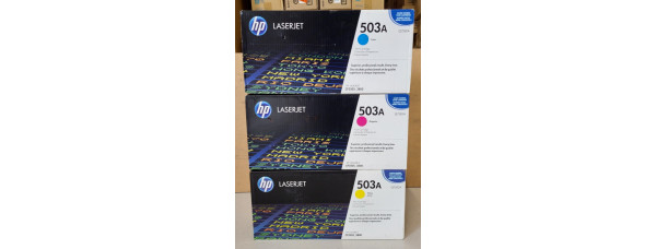 3 Toner HP 503A Q7581A Q7582A Q7583A Neu OVP A-Ware Original HP LJ CP3505 . 