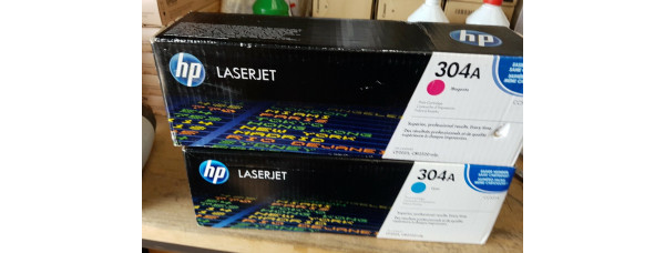 2 Toner HP 304A CC531A CC533A Neu OVP B-Ware Original HP LaserJet CP2025  