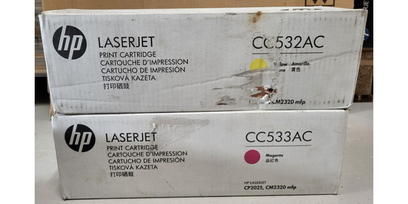 2 Toner HP CC532AC CC533AC Gelb Magenta Neu OVP Original HP LJ CP2025 . 