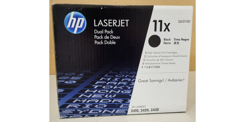 2er Pack Toner HP 11X Schwarz Q6511XD Neu OVP B-Ware Original HP LJ 2410  