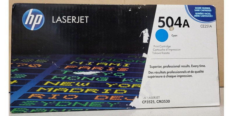 Toner HP 504A Cyan CE251A Neu OVP B-Ware Original HP LaserJet CP3525 . 