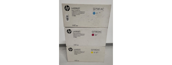 3 Toner HP Q7581AC Q7582AC Q7583AC CMY Neu OVP Original CP3505 . 