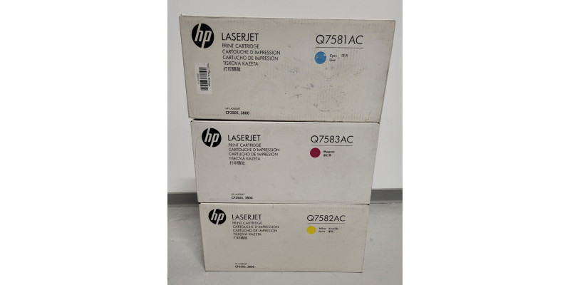 3 Toner HP Q7581AC Q7582AC Q7583AC CMY Neu OVP Original CP3505 . 