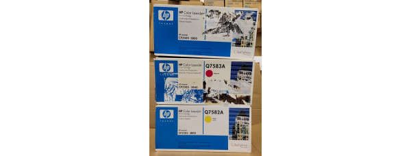 3 Toner HP Q7581A Q7582A Q7583A CMY Neu OVP Original CP3505 . 