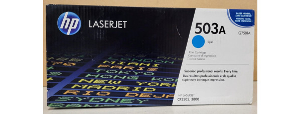 Toner HP 503A Cyan Q7581A Neu OVP B-Ware Original HP LaserJet CP3505 . 