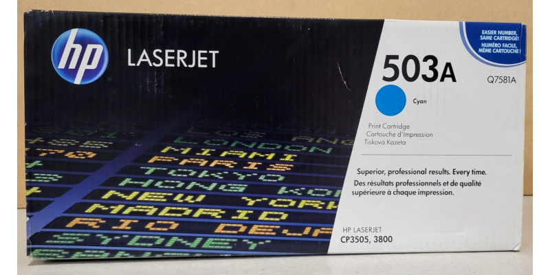 Toner HP 503A Cyan Q7581A Neu OVP B-Ware Original HP LaserJet CP3505 . 