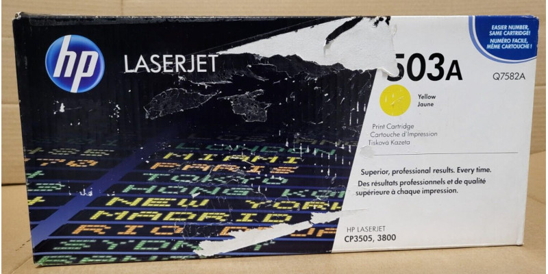 Toner HP 503A Gelb Q7582A Neu OVP B-Ware Original HP LaserJet CP3505 . 