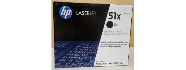 Toner HP 51X Schwarz Q7551X Neu OVP A-Ware Original HP LaserJet P3005 . 