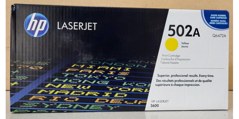 Toner HP 502A Gelb Q6472A Neu OVP A-Ware Original HP LaserJet 3600 . 