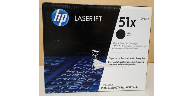 Toner HP 51X Schwarz Q7551X Neu OVP B-Ware LaserJet P3005, M3027mfp . 