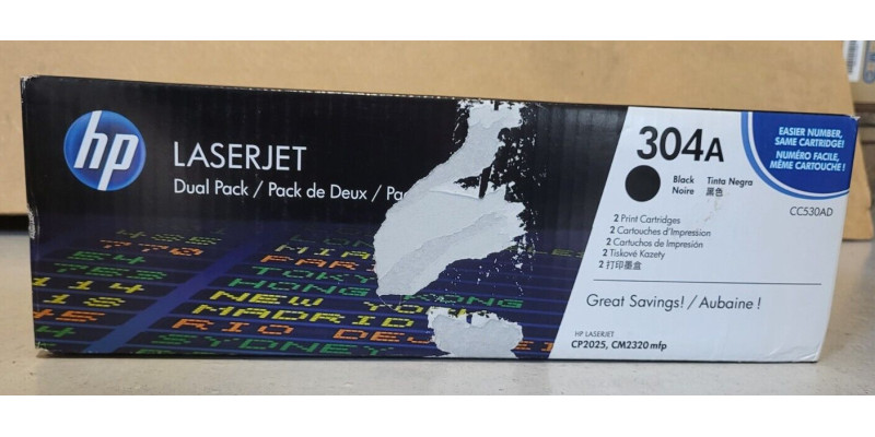 Doppelpack Toner HP 304A Schwarz CC530AD Neu OVP Original HP LJ CP2025 . 