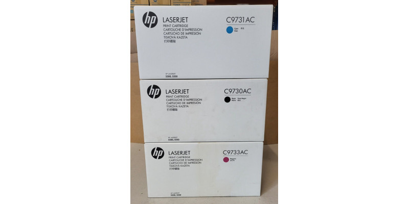 3 Toner HP C9730AC C9731AC C9733AC Neu OVP A-Ware Original HP LJ 5500  