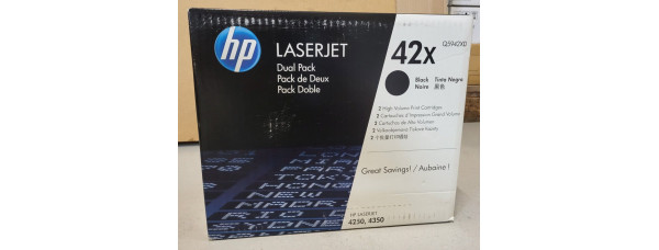 Toner HP 42X Schwarz Q5942XD Neu OVP Doppelpack Original HP LaserJet 4250 Rg 