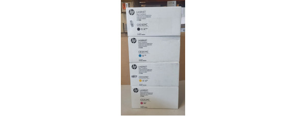 4 Toner HP CE250YC CE251YC CE252YC CE253YC Neu OVP A-Ware Original CP3525 . 